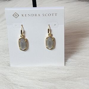 Kendra Scott Lee Drop Slate Cat's Eye Gray Earrings
